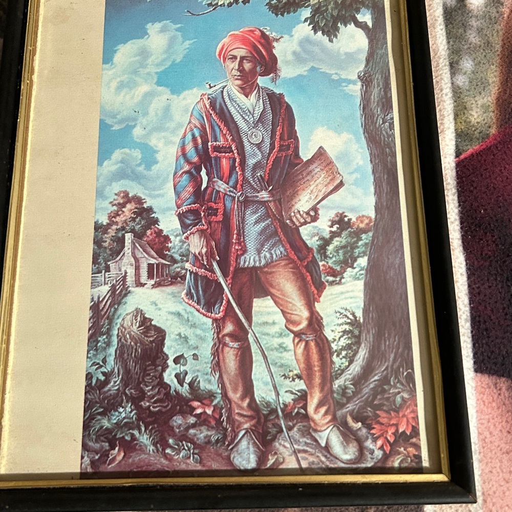 Framed Art Print with Red and Blue Accents - Picture 3 of 3